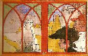 Carl Larsson lustvandrande par i ett historiskt landskap-karin och jag-nutidsmanniskor oil painting reproduction